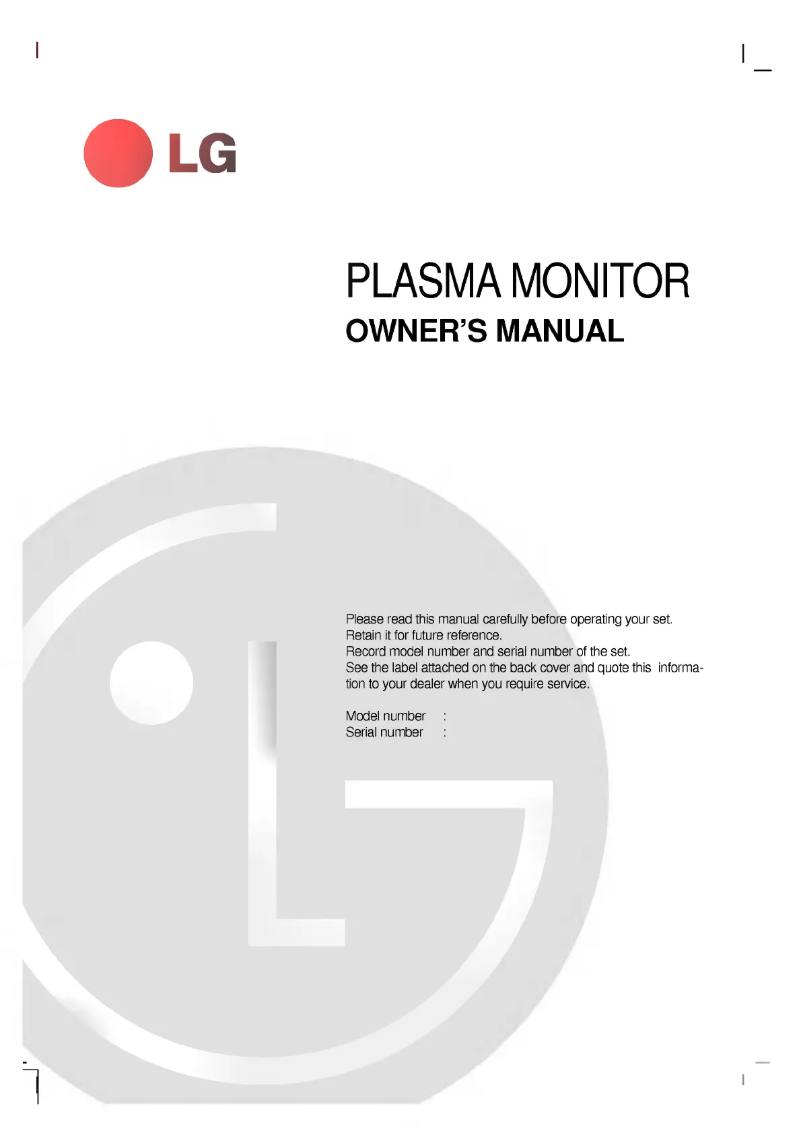 Página nº 1 - Manual de usuario LG MT-60PZ90V
