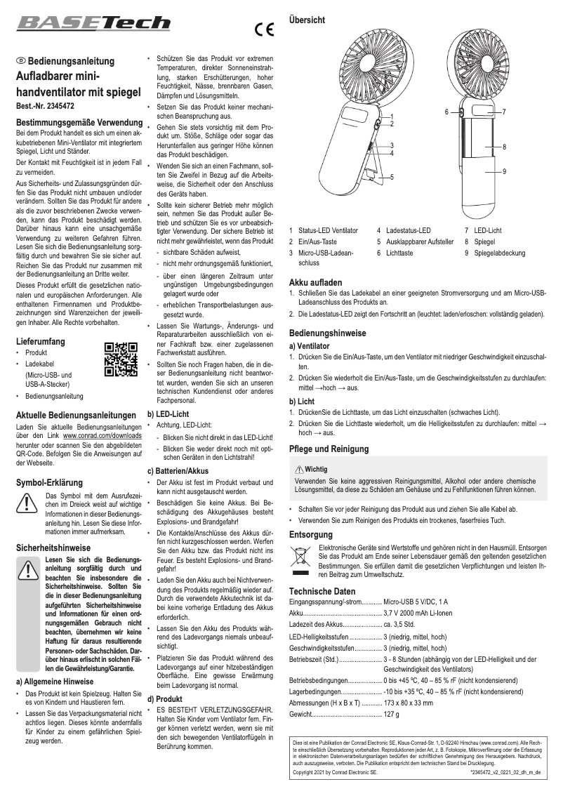 Imagen de la primera página del manual del dispositivo BT-2345472
