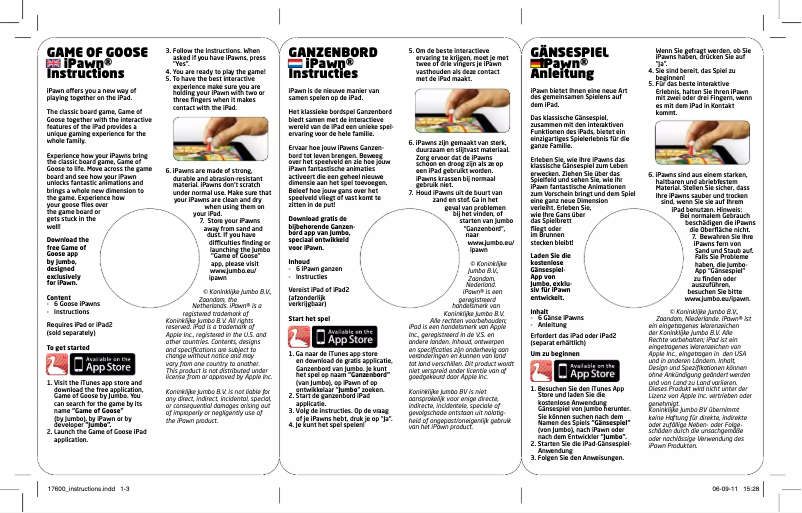 Página 1 del manual Manual de usuario Jumbo Ganzenbord IPawn