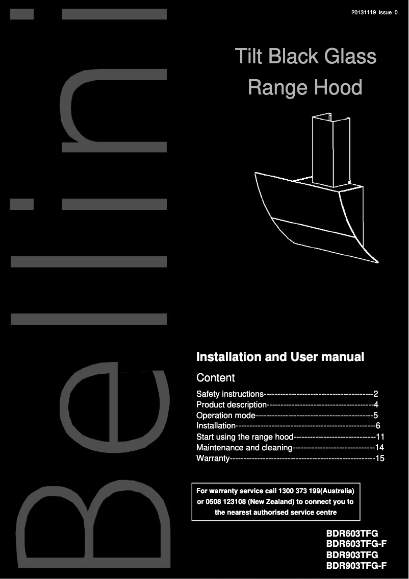 Imagen de la primera página del manual del dispositivo BDR903TFG