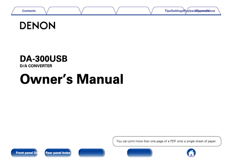 Página 1 del manual Manual de usuario Denon DA-300USB