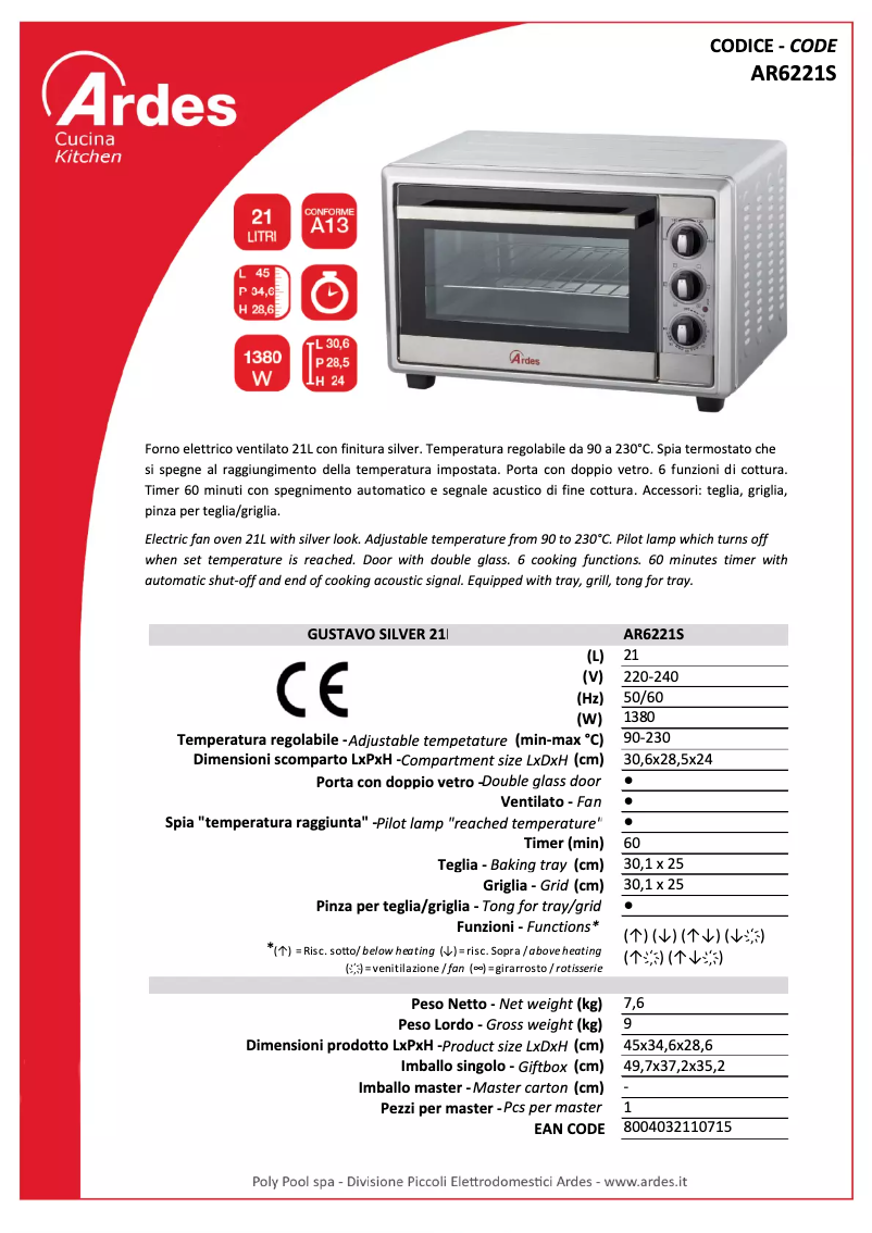 Imagen de la primera página del manual del dispositivo AR6221S