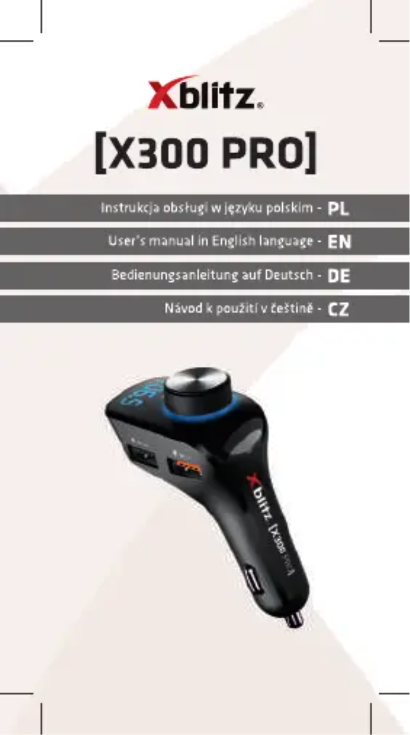 Página 1 del manual Manual de usuario Xblitz X300 PRO