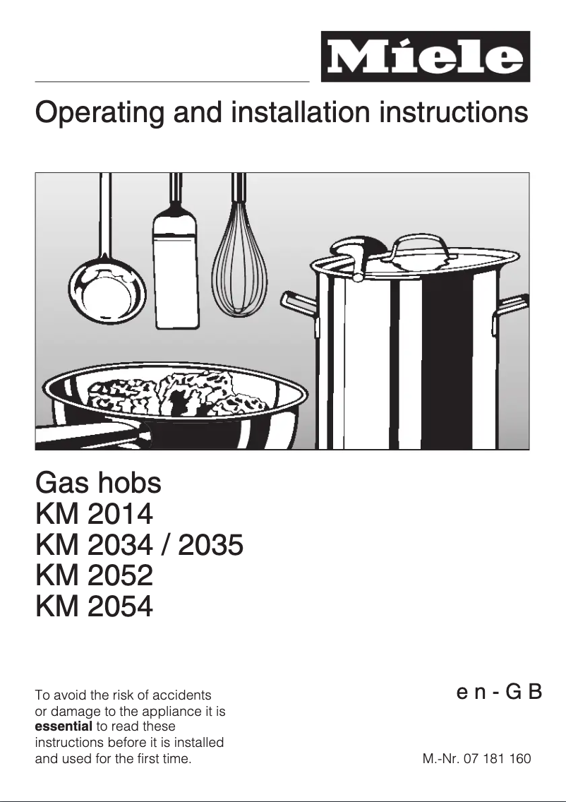 Página 1 del manual Manual de usuario Miele KM 2014