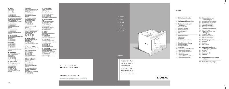 Página nº 1 - Manual de instrucciones Siemens TK76K573