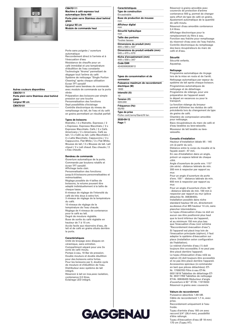 Imagen de la primera página del manual del dispositivo CM470111