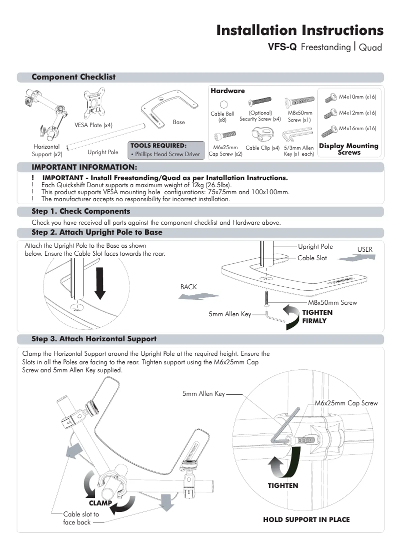 Imagen de la primera página del manual del dispositivo VFS-Q
