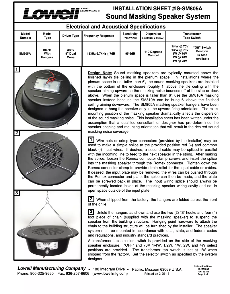Página 1 del manual Manual de usuario Lowell SM805A