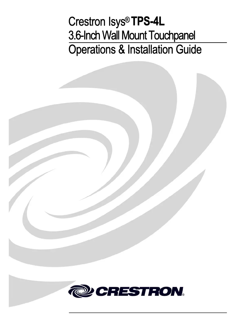 Página 1 del manual Manual de usuario Crestron TPS-4LW