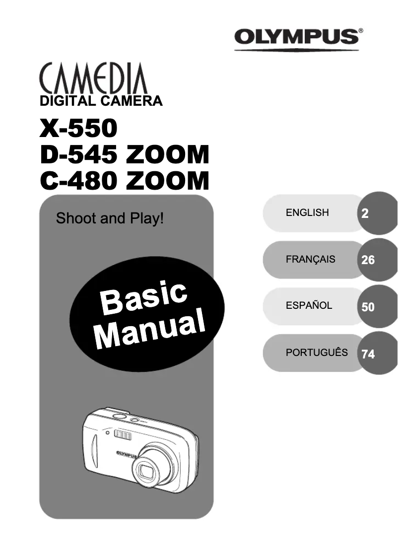 Imagen de la primera página del manual del dispositivo Camedia D-545 Zoom