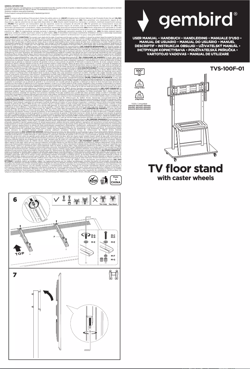 Imagen de la primera página del manual del dispositivo TVS-100F-01