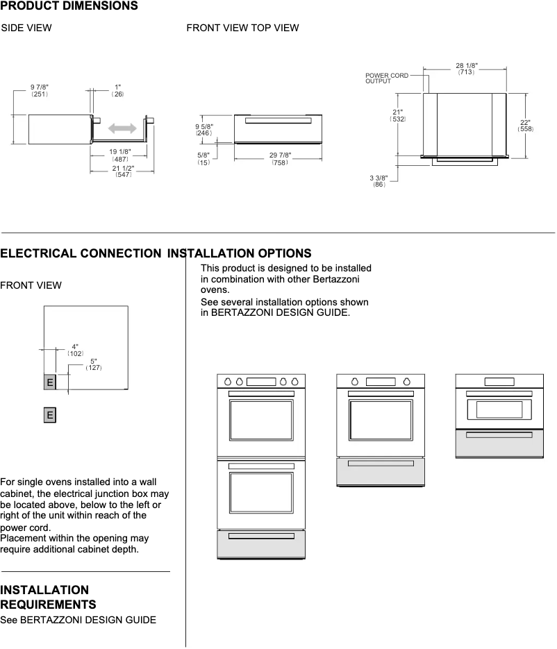 Página nº 1 - Instrucciones / montaje Bertazzoni PROF30WDEX
