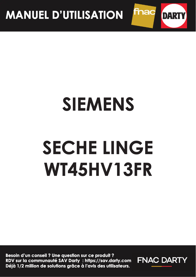 Página 1 del manual Manual de usuario Siemens WT45HV13FR