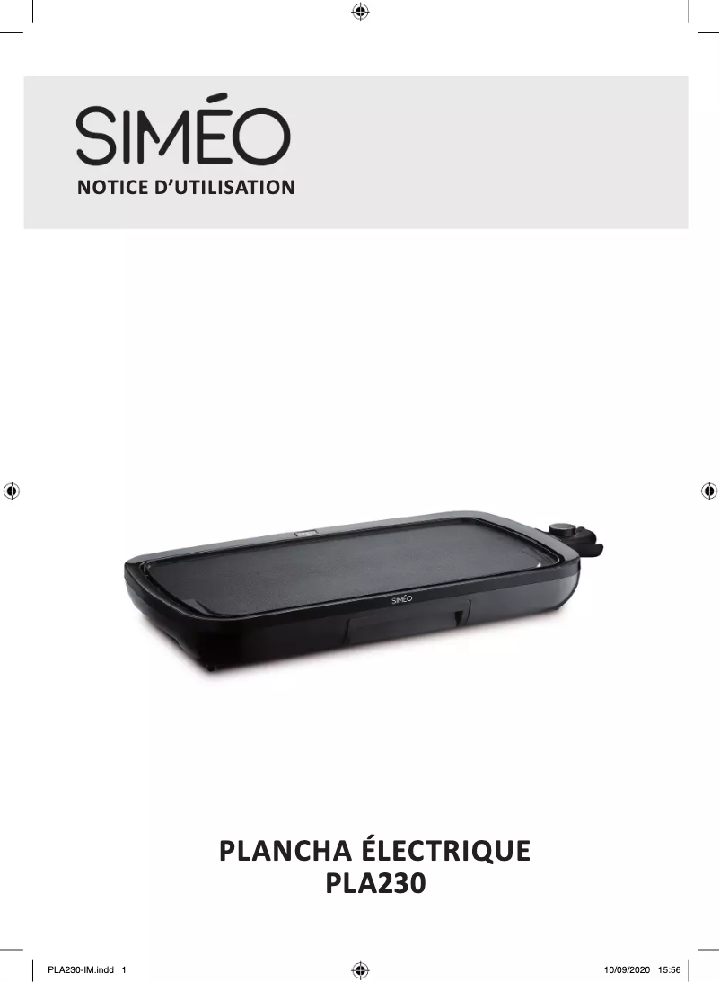 Imagen de la primera página del manual del dispositivo PLA230