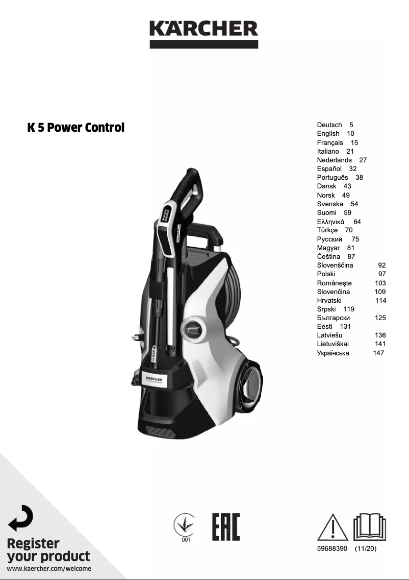 Página nº 1 - Manual de usuario Kärcher K5 Power Control Car & Home