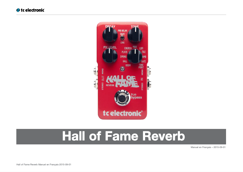 Página 1 del manual Manual de usuario TC Electronic Hall of Fame Reverb