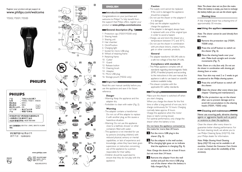 Imagen de la primera página del manual del dispositivo YS500