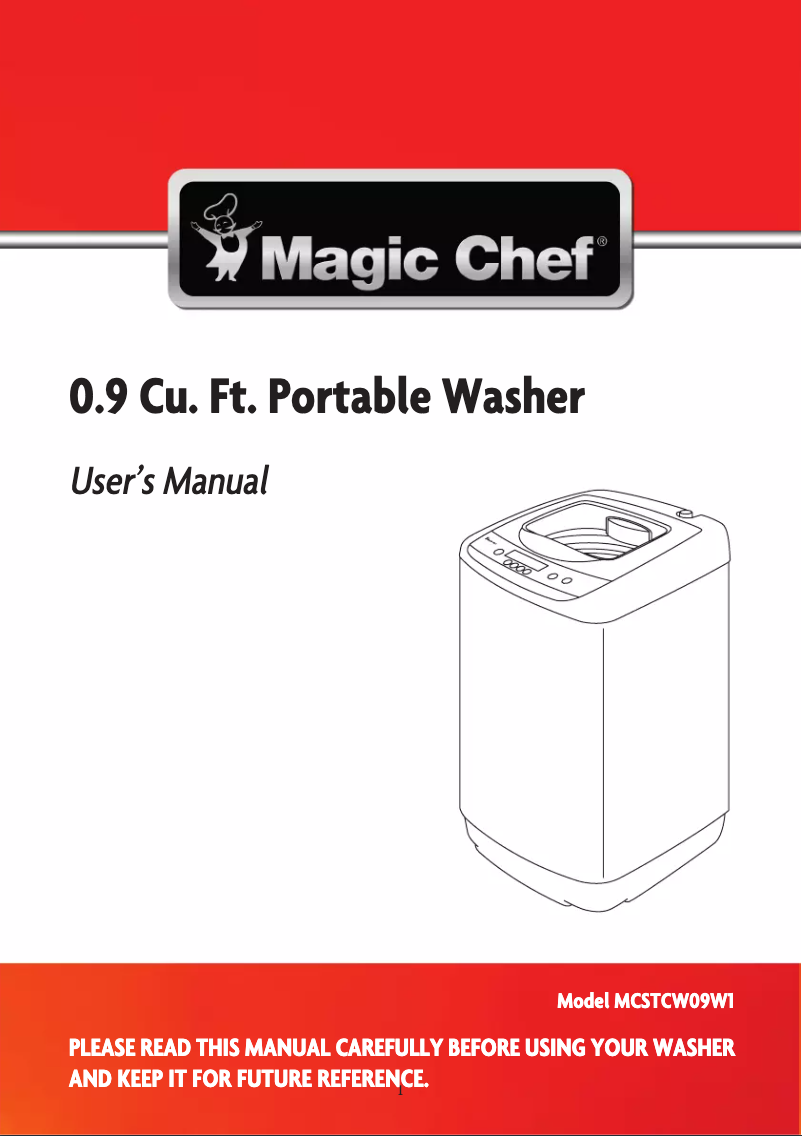 Página 1 del manual Manual de instrucciones Magic Chef MCSTCW09W1