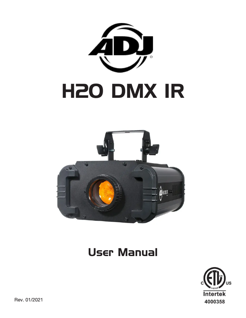 Imagen de la primera página del manual del dispositivo H2O DMX IR