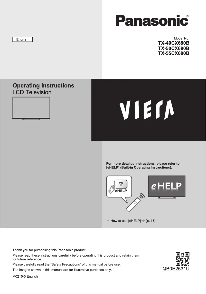 Imagen de la primera página del manual del dispositivo TX-50CX680B