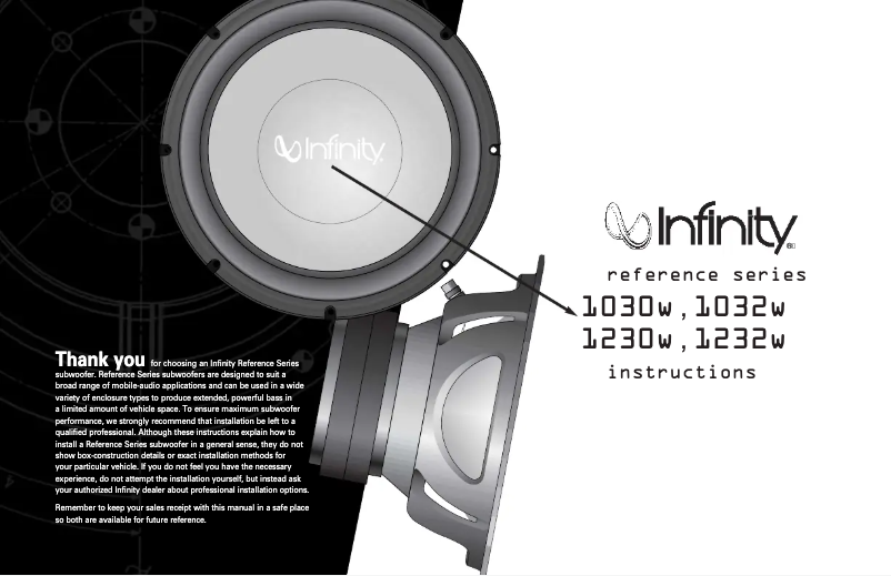 Página 1 del manual Manual de usuario Infinity Reference 1230w