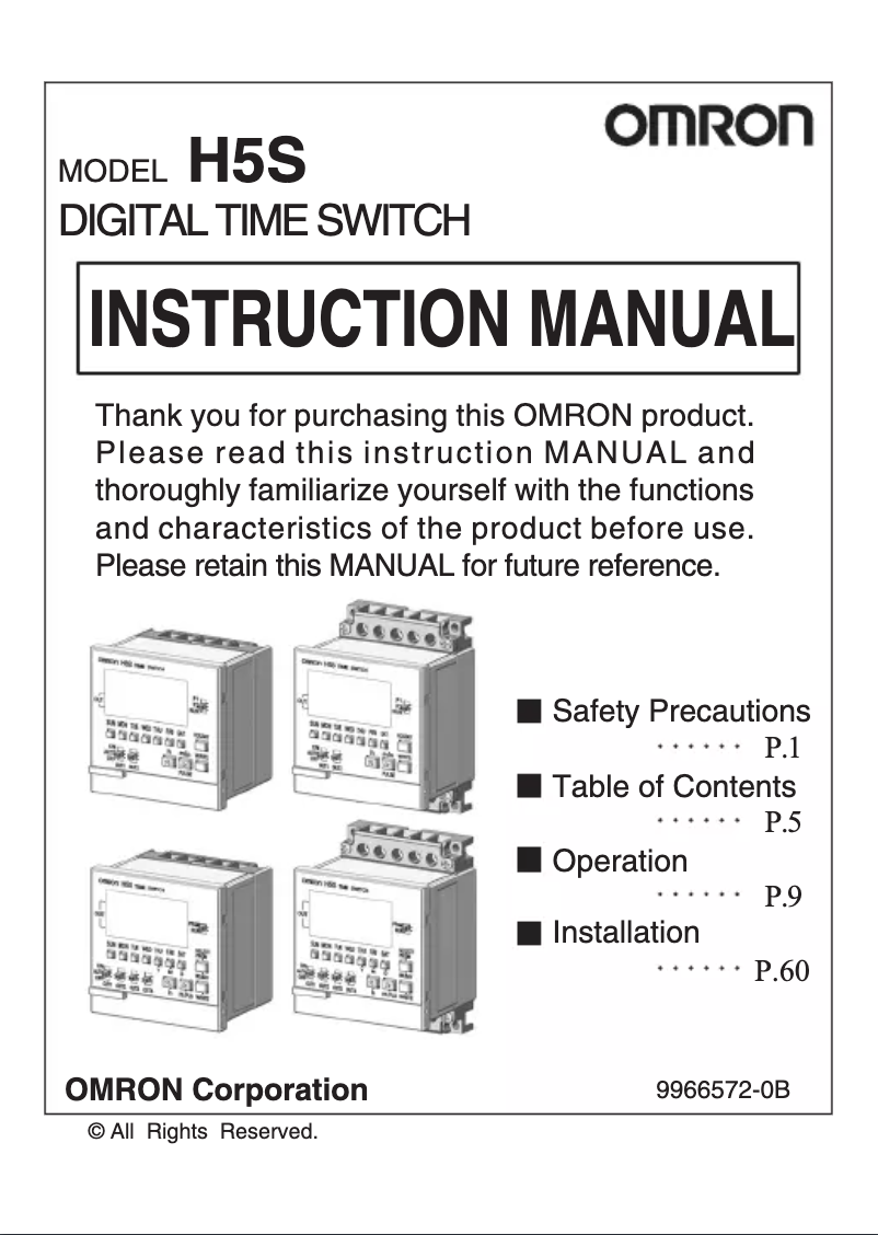 Imagen de la primera página del manual del dispositivo H5S