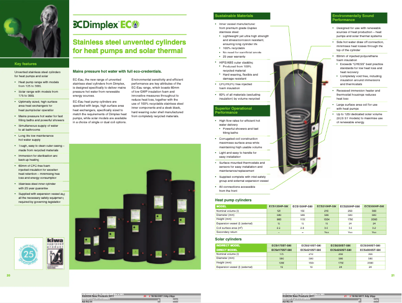 Imagen de la primera página del manual del dispositivo ECS250HPST40A-580