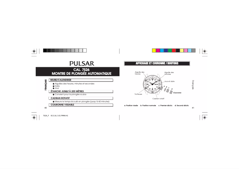 Página nº 1 - Manual de usuario Pulsar 7S26