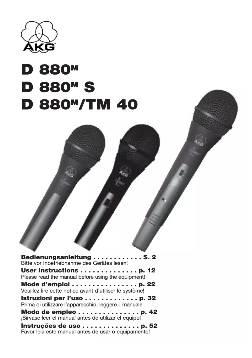 Página 1 del manual Manual de usuario AKG D 880 S