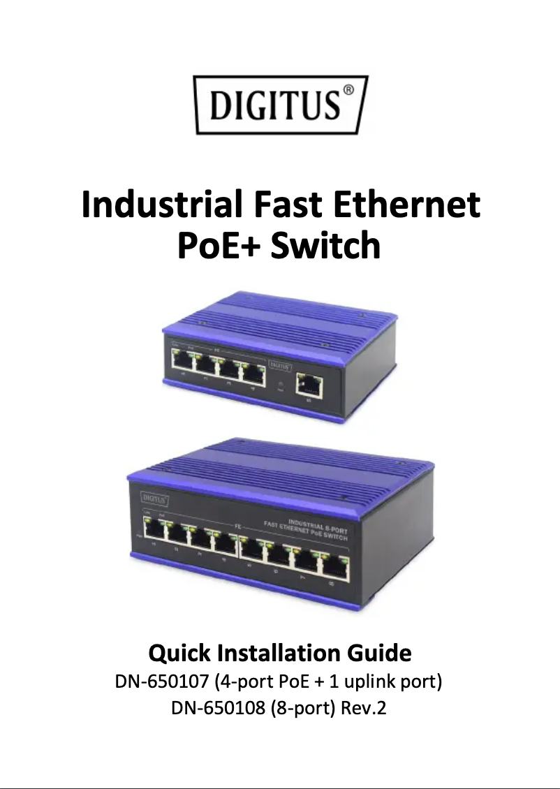 Imagen de la primera página del manual del dispositivo DN-650107