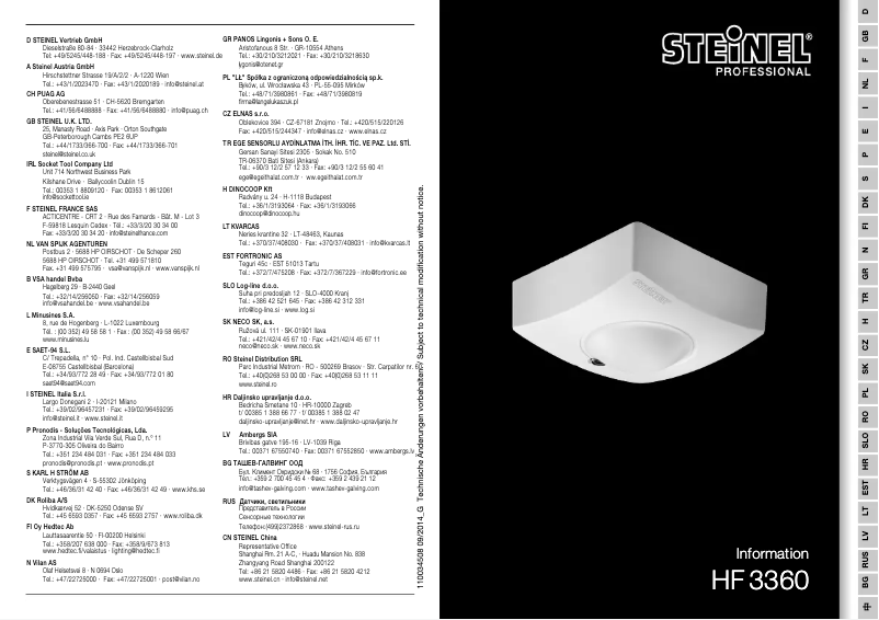 Página 1 del manual Manual de usuario Steinel HF 3360