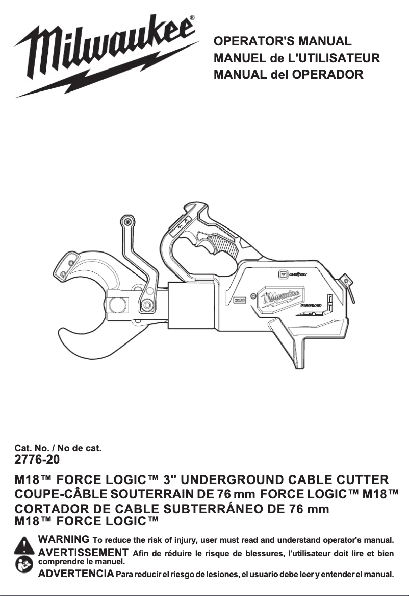 Página 1 del manual Manual de usuario Milwaukee M18 Force Logic 2776R-21