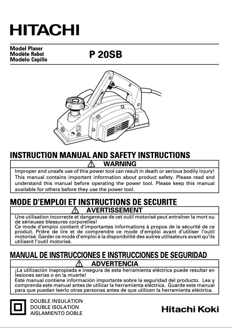 Imagen de la primera página del manual del dispositivo P 20SB