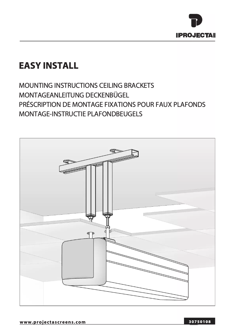 Imagen de la primera página del manual del dispositivo Ceiling mounting kit