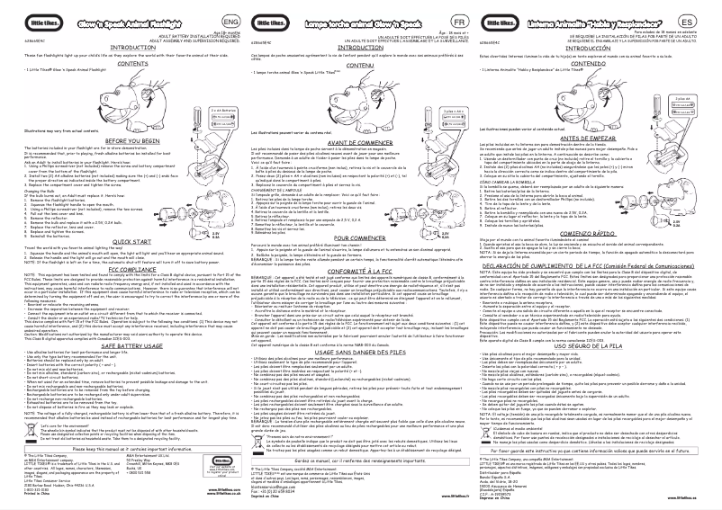Imagen de la primera página del manual del dispositivo Glow 'n Speak Lion