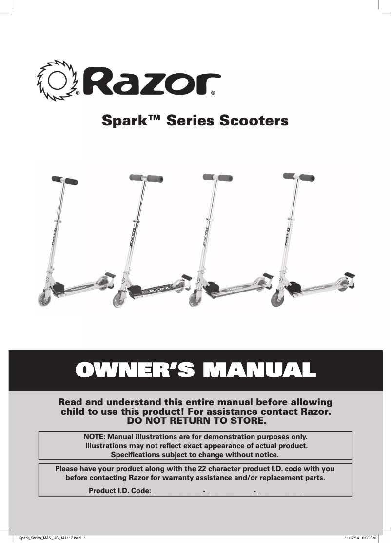 Página 1 del manual Manual de usuario Razor Spark