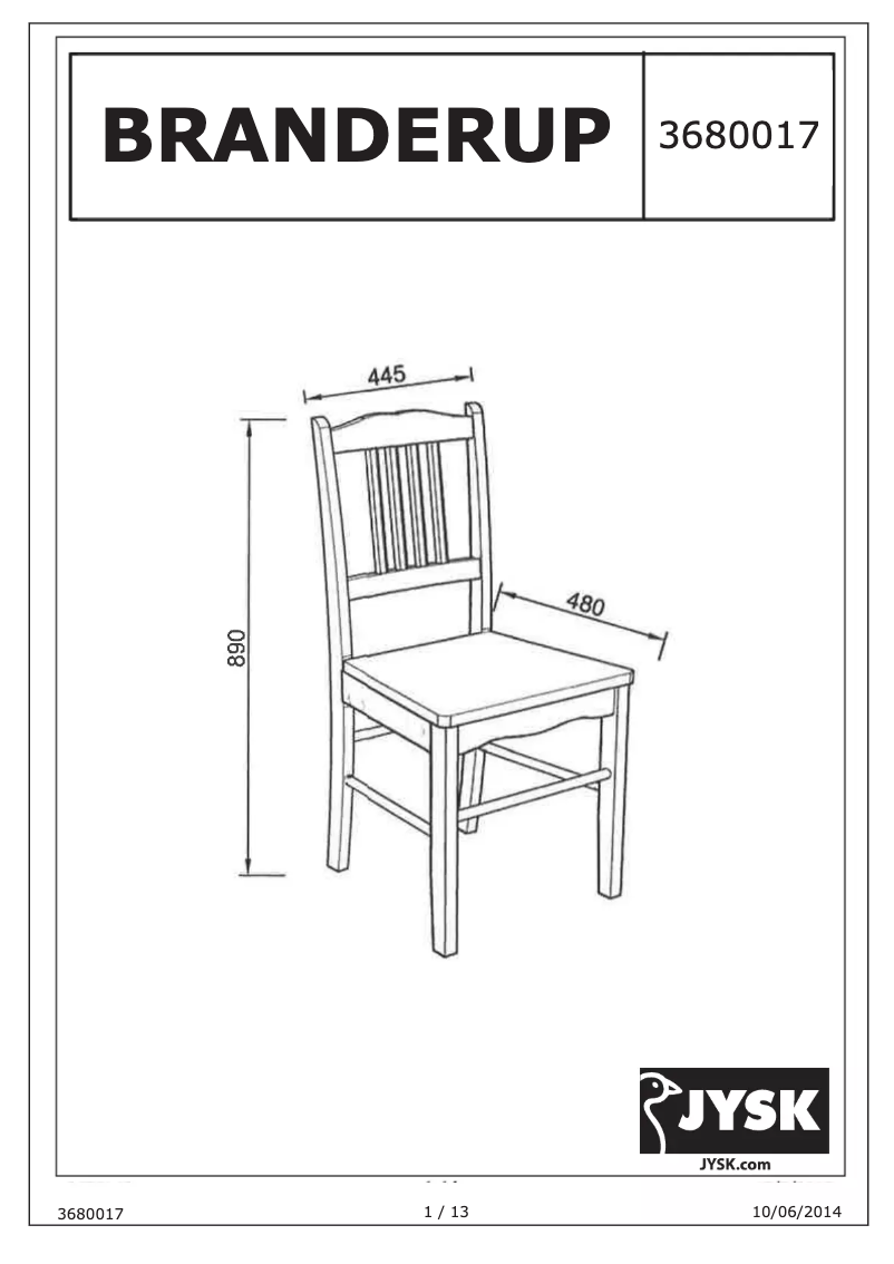 Imagen de la primera página del manual del dispositivo Branderup