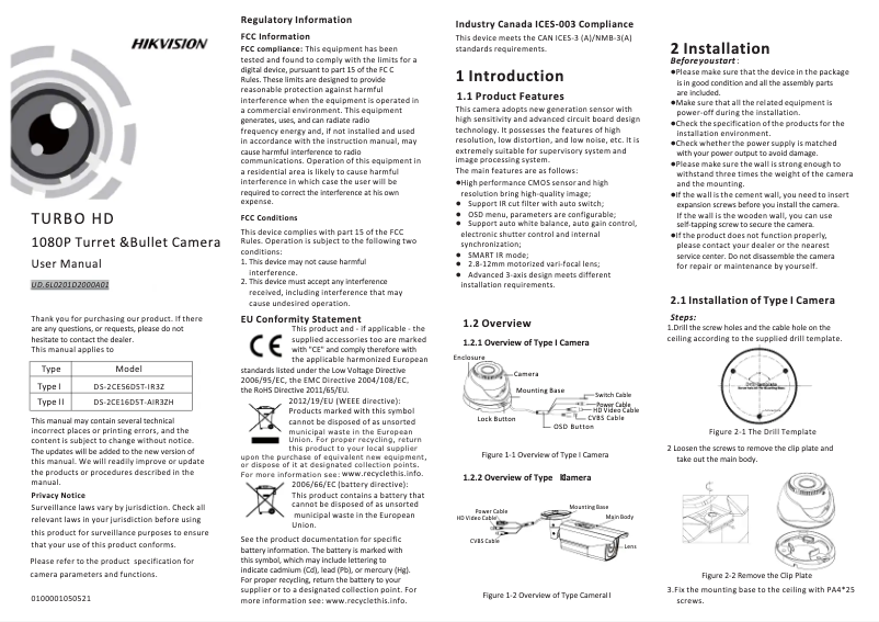 Página 1 del manual Manual de usuario Hikvision DS-2CE56D5T-IR3Z