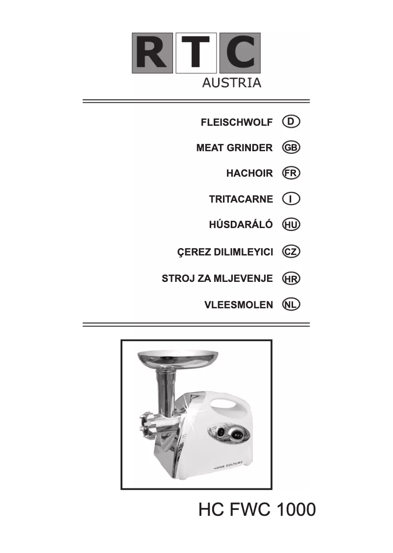Imagen de la primera página del manual del dispositivo HC FWC 1000