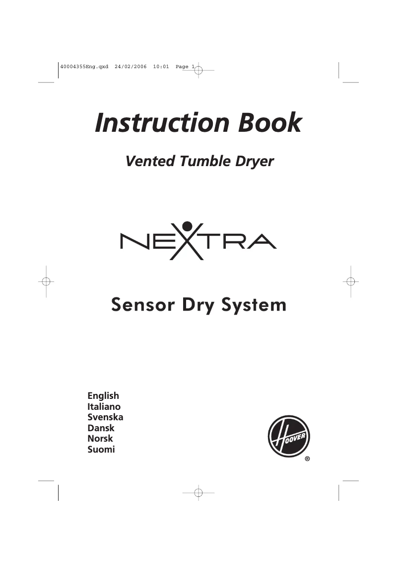 Página 1 del manual Manual de usuario Hoover HNV 375-80/0