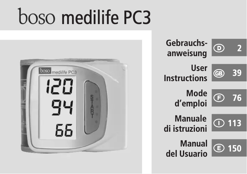 Página 1 del manual Manual de usuario Boso Medilife PC3