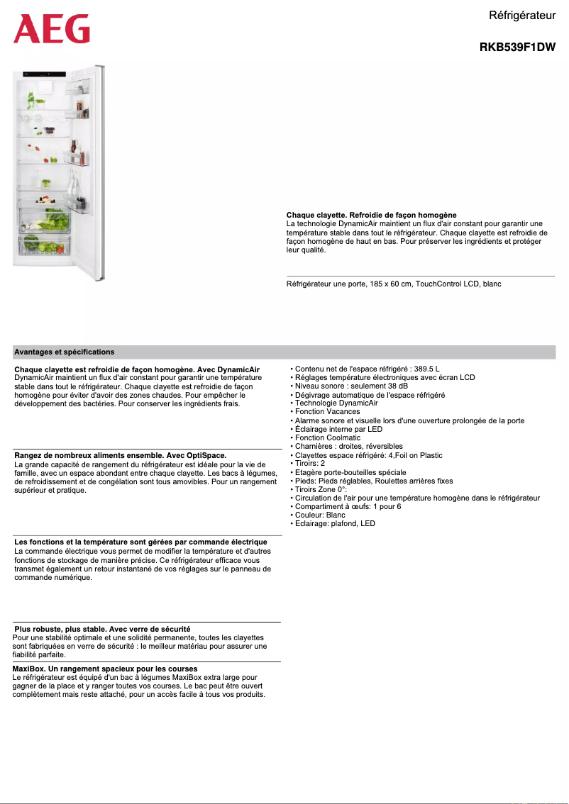 Imagen de la primera página del manual del dispositivo RKB539F1DW