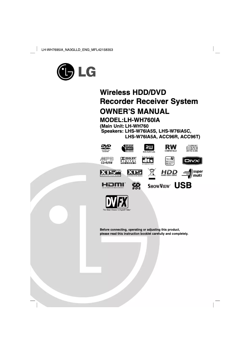 Imagen de la primera página del manual del dispositivo LH-WH7695IA