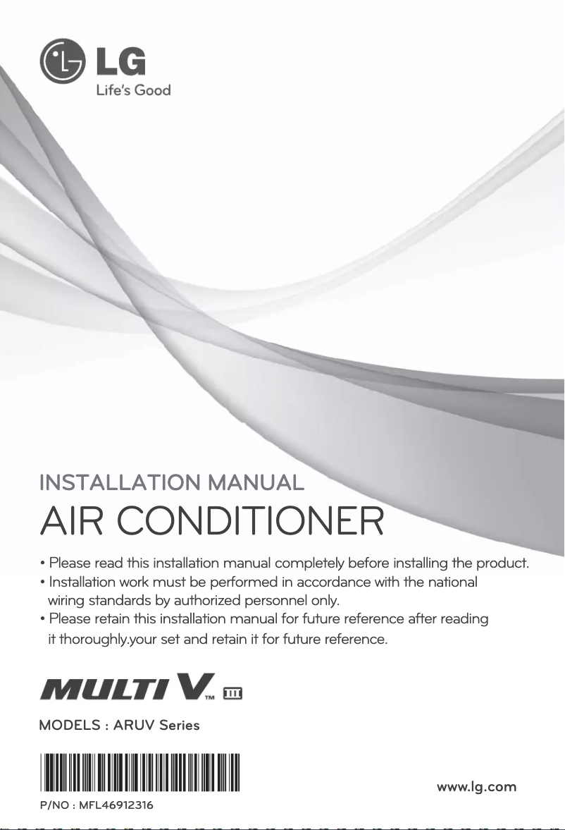 Página 1 del manual Guía de instalación LG ARUV160LT3