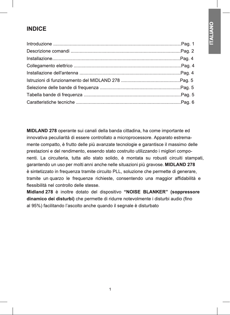 Página nº 1 - Manual de usuario Midland 278