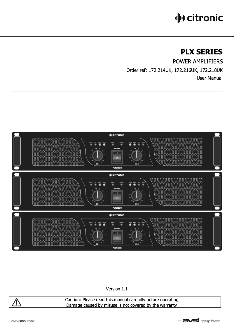 Imagen de la primera página del manual del dispositivo PLX2000