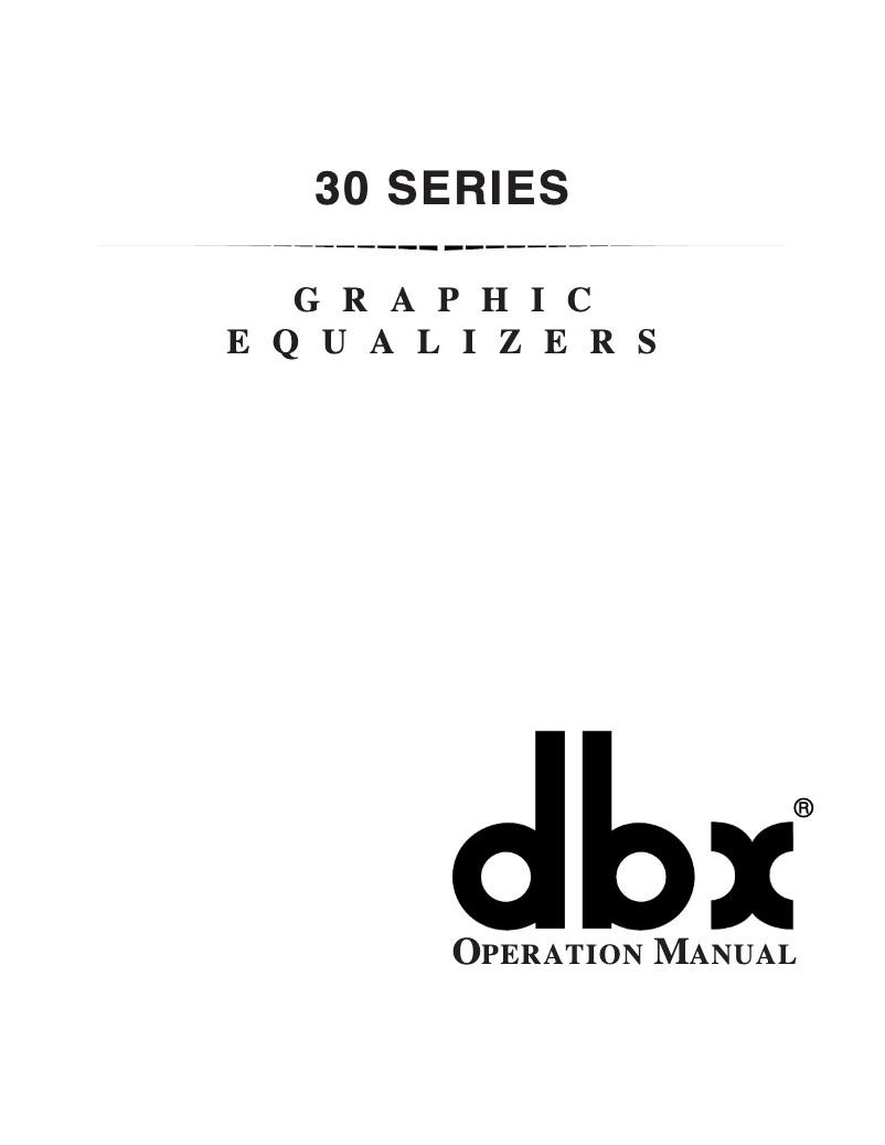 Página 1 del manual Manual de usuario DBX 3031