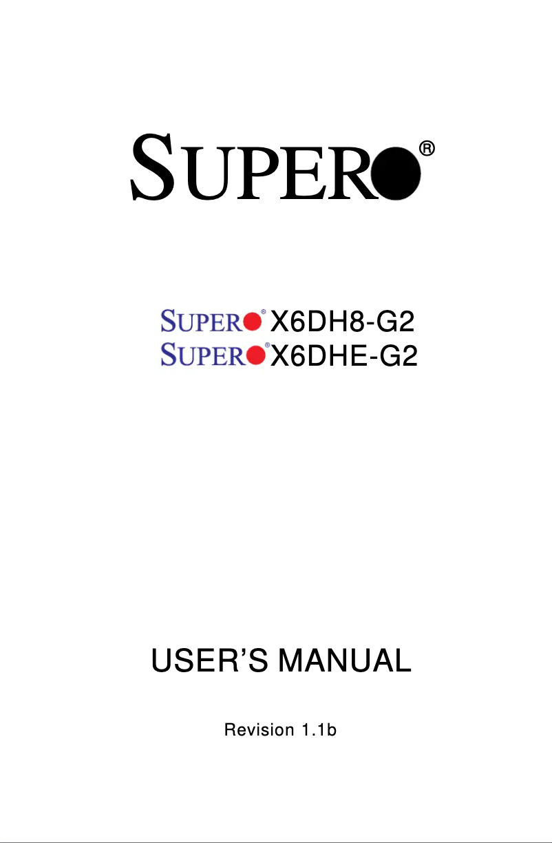 Imagen de la primera página del manual del dispositivo X6DH8-G2