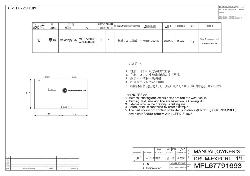 Imagen de la primera página del manual del dispositivo F12A8CDP