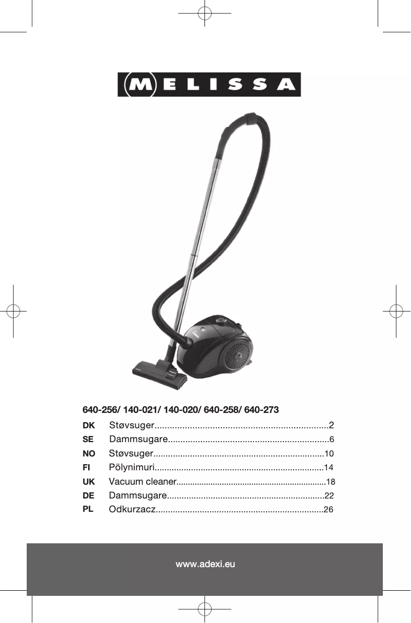 Página 1 del manual Manual de usuario Melissa 640-256